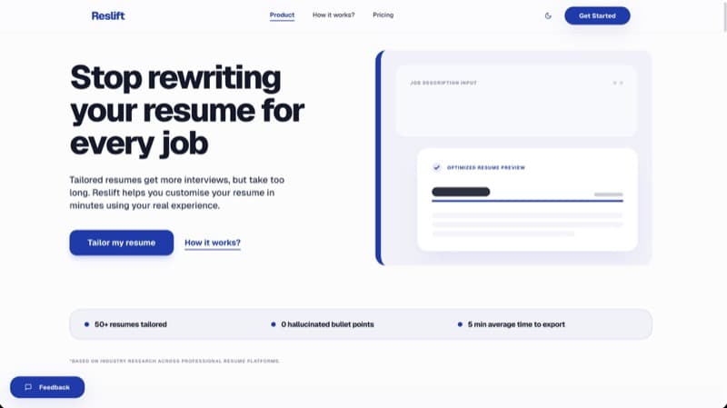 Screenshot of Reslift